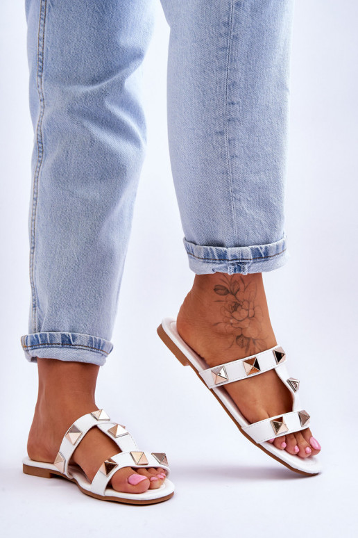 Chaussons de couleur blanc Mercure