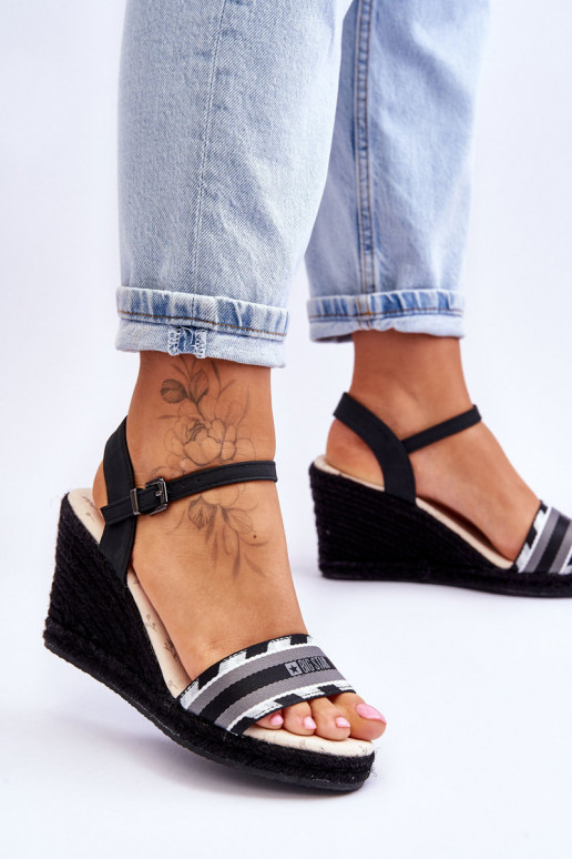 Sandales à plateforme confortables Big Star LL274877 noir Sandales à plateforme confortables Big Star LL274877 noir