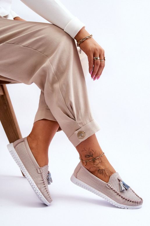 avec éléments ajourés Mocassins Nuance rose clair Lanzarot