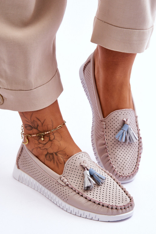 avec éléments ajourés Mocassins Nuance rose clair Lanzarot