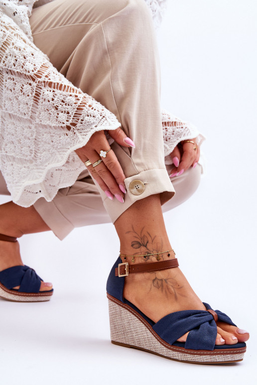 Sandales pour femmes de couleur bleu foncé Daphné