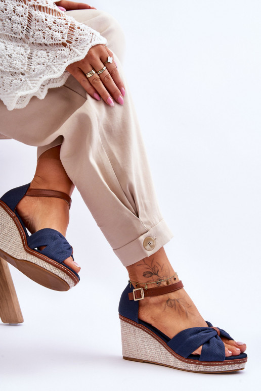 Sandales pour femmes de couleur bleu foncé Daphné