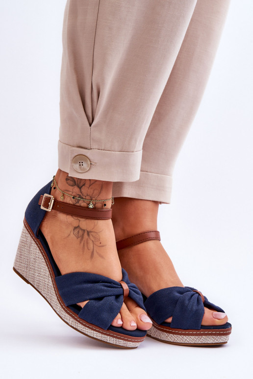 Sandales pour femmes de couleur bleu foncé Daphné