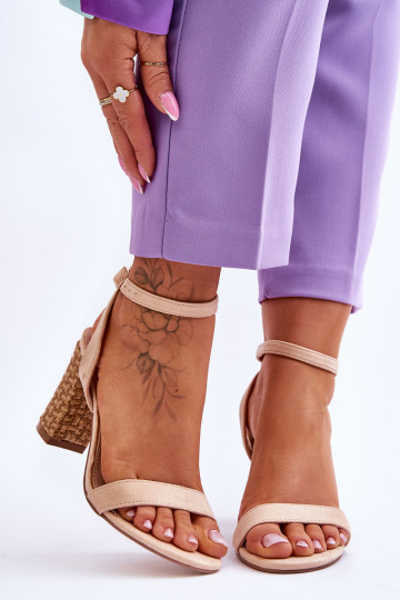 Sandales en daim beige Selila