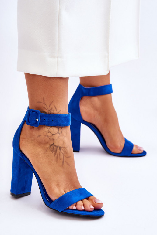 Sandales à talons en daim Jacqueline bleues