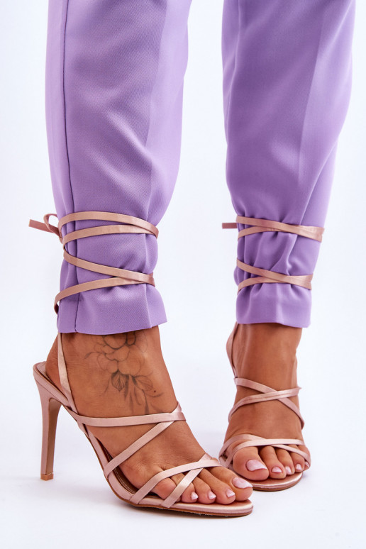 Sandales à talons femme beige Meya