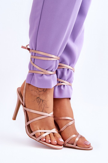 Sandales à talons femme beige Meya 2