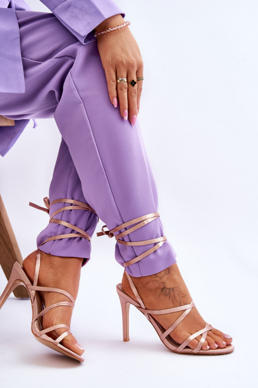 Sandales à talons femme beige Meya