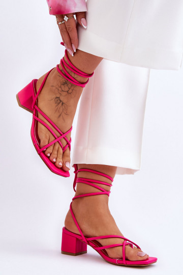 Chaussures à talons hauts à brides de couleur rose Secret Love 2