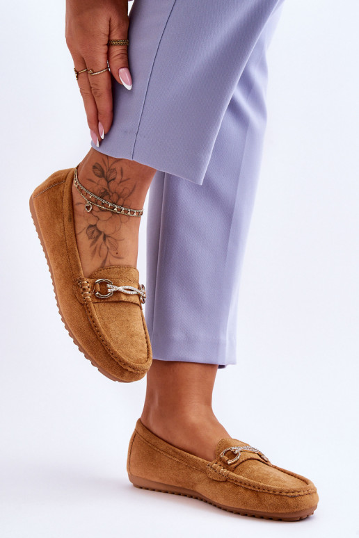 Mocassins classiques en daim avec ornements de couleur marron Amera