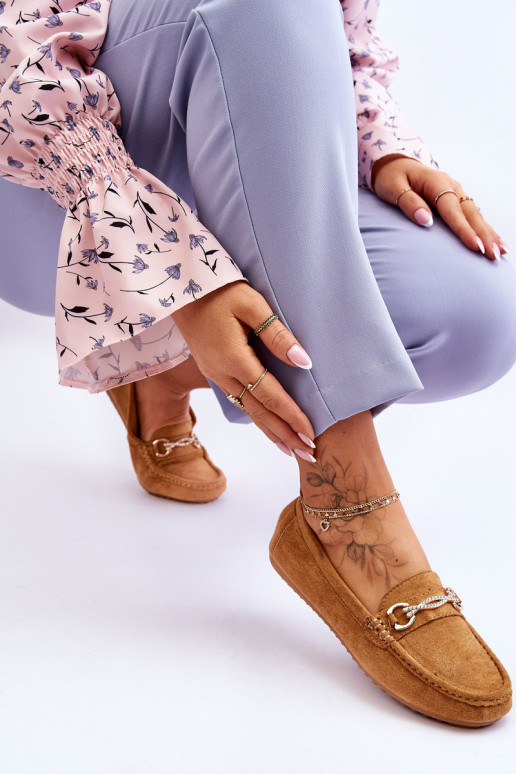 Mocassins classiques en daim avec ornements de couleur marron Amera