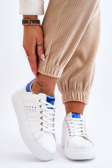 Chaussures style sport Couleur blanc-bleu Be First!
