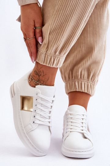 Chaussures de sport modèle classique Couleur blanc-or Follow Me