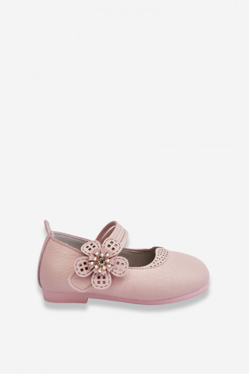 Ballerines pour enfants avec une fleur de couleur rose Cobi