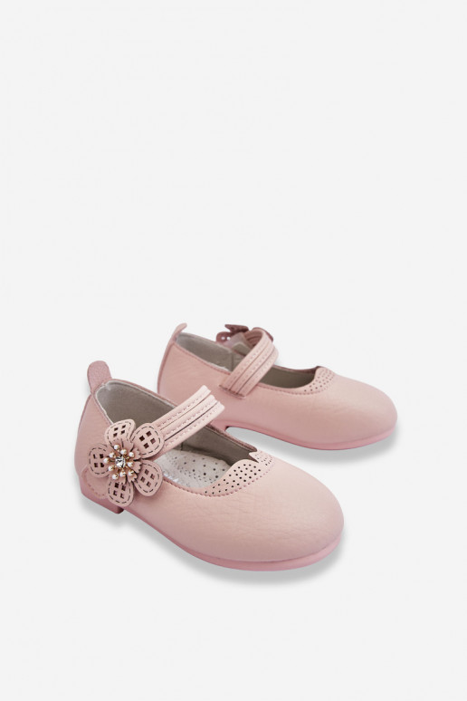Ballerines pour enfants avec une fleur de couleur rose Cobi