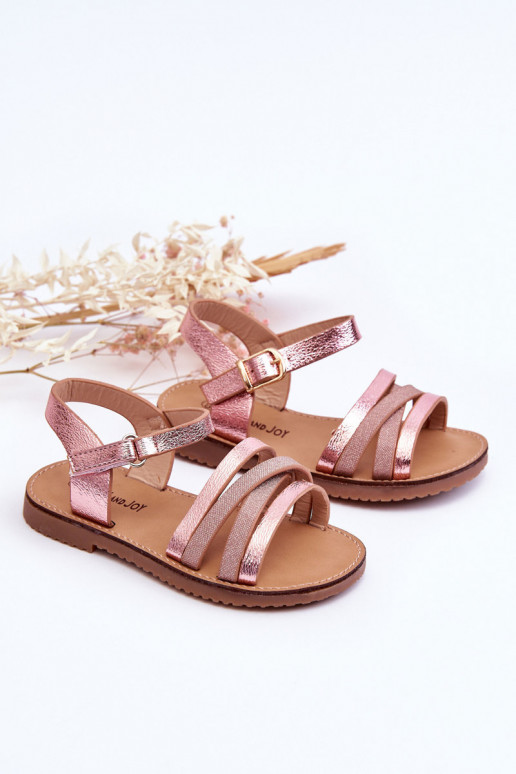 Sandales pour enfants à lanières de couleur rose Isla