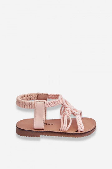 Sandales enfant tressées rose Tracy 2