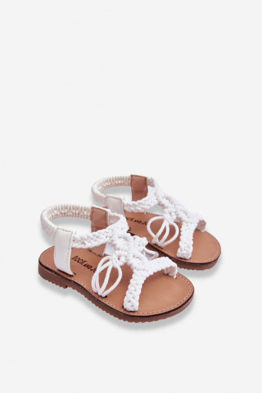 Sandales tressées pour enfants de couleur blanche Tracy