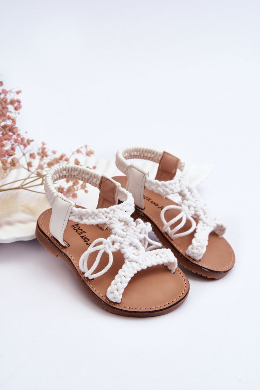 Sandales tressées pour enfants de couleur blanche Tracy
