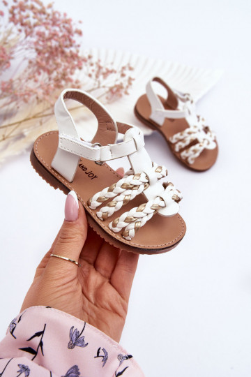 Sandales pour enfants à lanières de couleur blanche Sammy