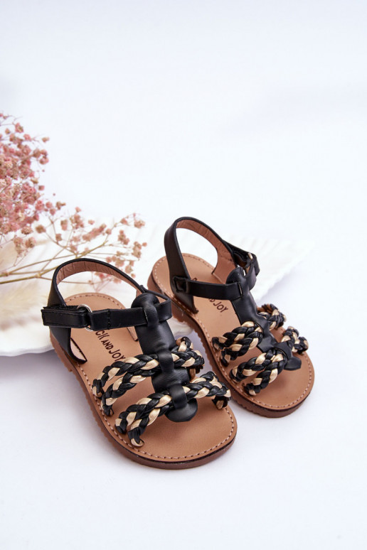 Sandales pour enfants à lanières de couleur noire Sammy Sandales pour enfants à lanières de couleur noire Sammy