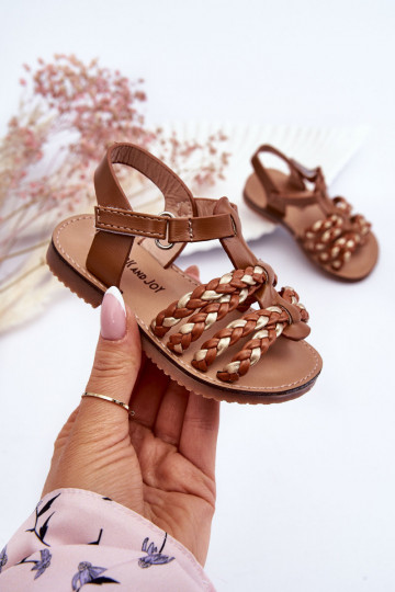 Sandales enfant à brides couleur marron Sammy