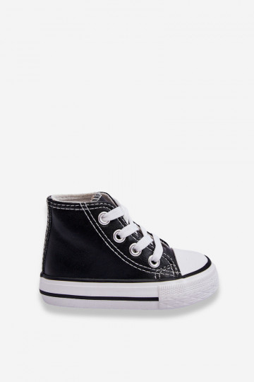 Baskets montantes enfant Marney noir et blanc 2