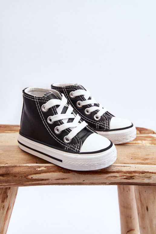 Baskets montantes enfant Marney noir et blanc