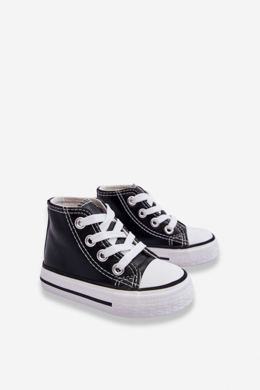 Baskets montantes enfant Marney noir et blanc