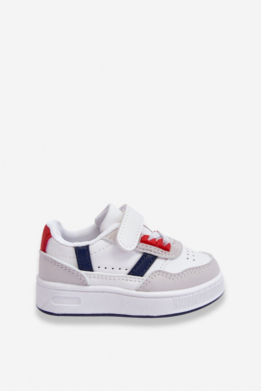 Chaussures de sport pour enfants du modèle classique de couleur blanc-rouge Marlin