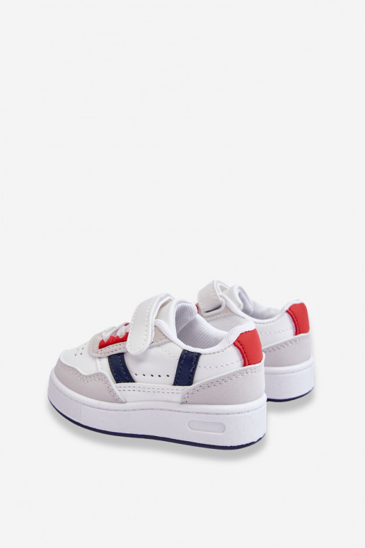 Chaussures de sport pour enfants du modèle classique de couleur blanc-rouge Marlin