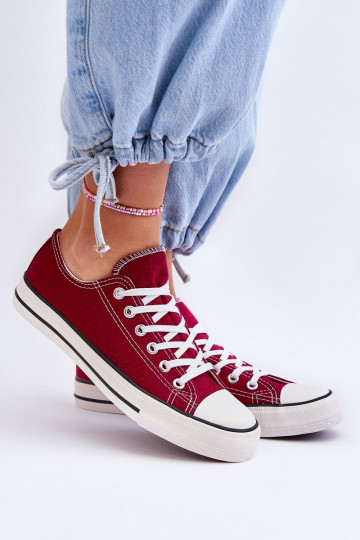 Chaussures de sport pour femmes de style classique de couleur bordeaux Vegas