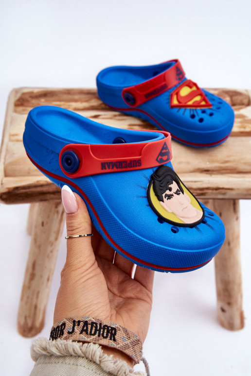 Chaussons enfant façon croco Superman Grendene Kids JJ385004 bleu Chaussons enfant façon croco Superman Grendene Kids JJ385004 bleu
