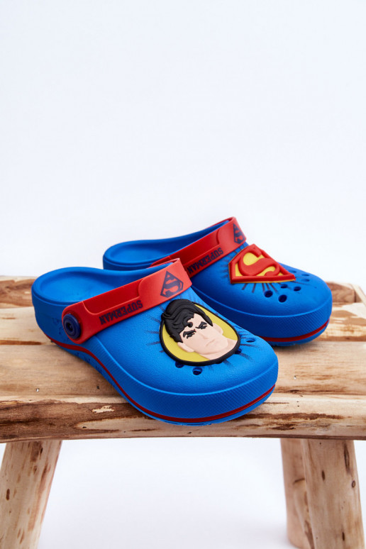 Chaussons enfant façon croco Superman Grendene Kids JJ385004 bleu Chaussons enfant façon croco Superman Grendene Kids JJ385004 bleu
