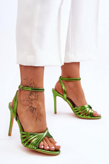 Sandales femme à talons fins couleur vert My Darling