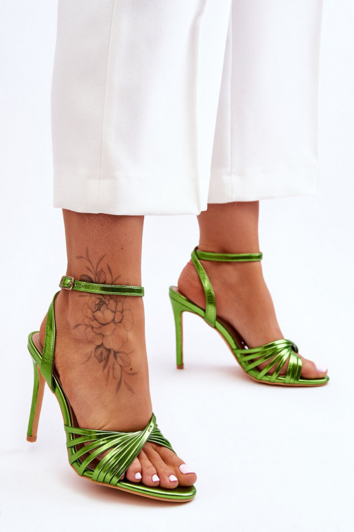 Sandales femme à talons fins couleur vert My Darling