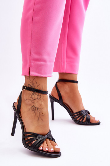 Sandales à talons fins pour femmes de couleur noire My Darling 2