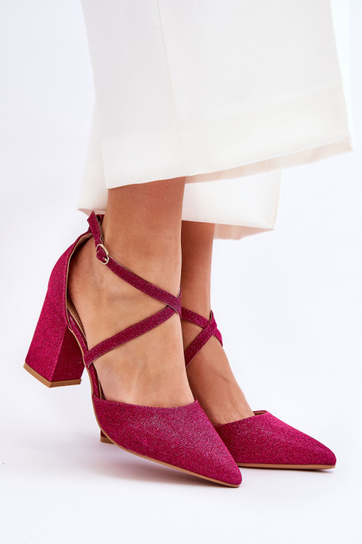 Chaussures à talons hauts brillantes en rose Galaxy