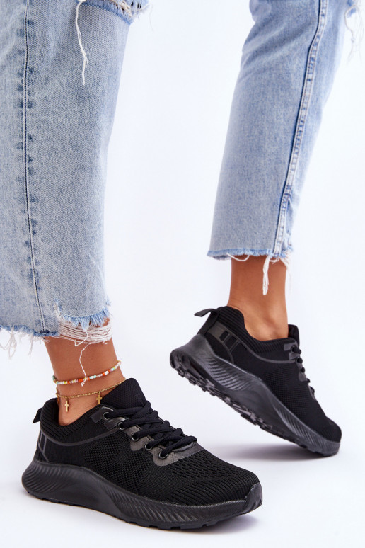 Chaussures de sport à lacets de style classique de couleur noire Darla