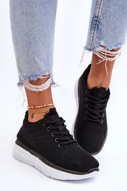 Chaussures de sport à lacets de couleur noire Lavarone Chaussures de sport à lacets de couleur noire Lavarone