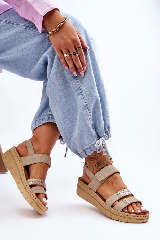 Sandales à fermetures adhésives beige Fresh Look