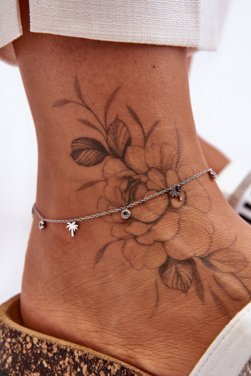 Bracelet de jambe en argent avec des yeux scintillants