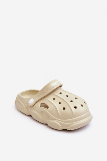 Tongs pour enfants comme Crocs beige Cloudy
