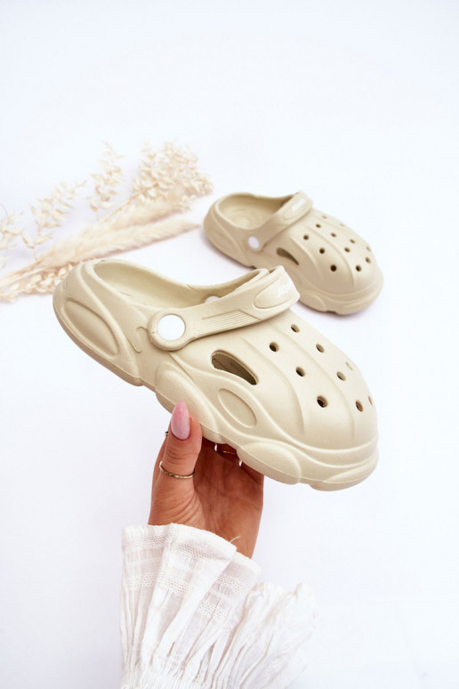 Tongs pour enfants comme Crocs beige Cloudy