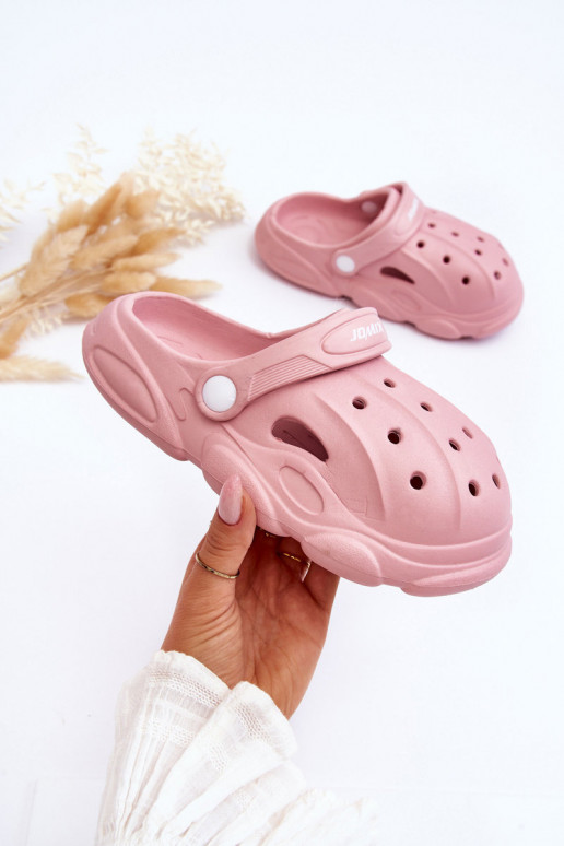 Chaussons enfant type Crocs rose Nuageux