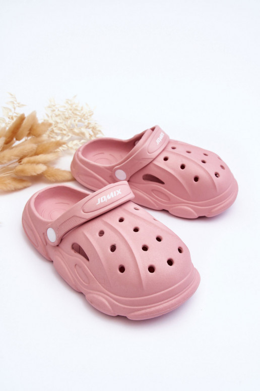 Chaussons enfant type Crocs rose Nuageux
