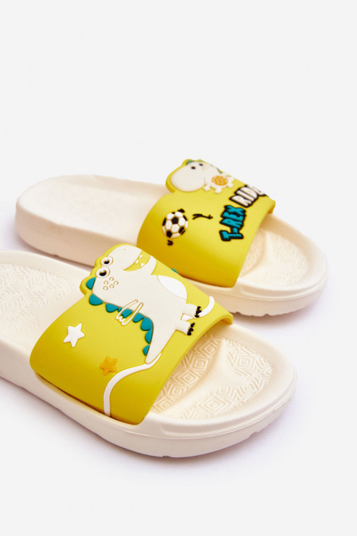 Chaussons enfant T-Rex beige Bernis