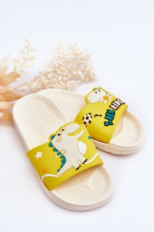 Chaussons enfant T-Rex beige Bernis
