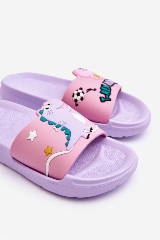Chaussons enfant T-Rex couleur Violet Bernis