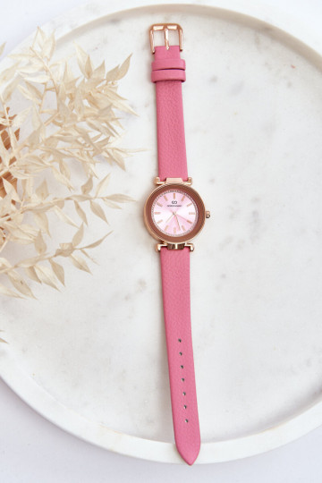 Montre femme en cuir Giorgio&Dario rose 2